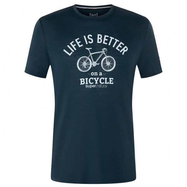 Super.Natural  Better Bike Tee - Merinoshirt, blauw