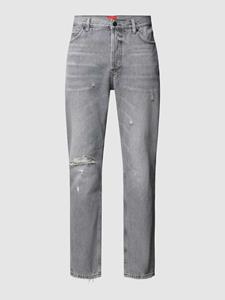 HUGO Tapered fit jeans in destroyed-look