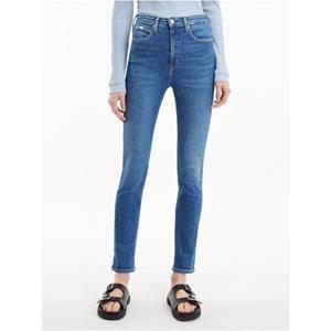 Calvin Klein Skinny fit jeans High rise skinny met  lederen label aan de achterkant van de tailleband