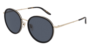 Kering Eyewear Gucci GG0677SK Unisex-Sonnenbrille Vollrand Rund Metall-Gestell, schwarz