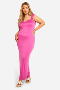 Boohoo Plus Super Soft Cap Sleeve Maxi Dress, Hot Pink