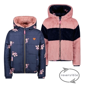 B.Nosy Meisjes reversibel winterjas aop cute bloemen