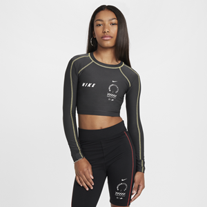 Nike Sportswear croptop met lange mouwen voor meisjes - Grijs