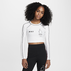 Nike Sportswear croptop met lange mouwen voor meisjes - Wit