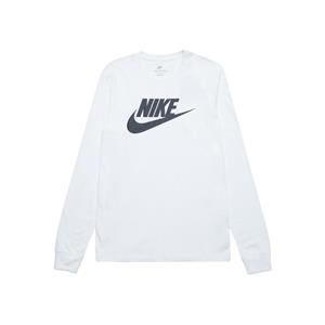 Nike Men's Long Sleeve T Shirts CI6291-100 NSW Club Icon Futura White
