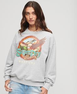 Superdry Vrouwen Travel Souvenir Sweatshirt met Ronde Hals Grijs