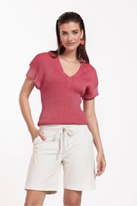 Studio Anneloes Tanya lurex pullover - red - 11425