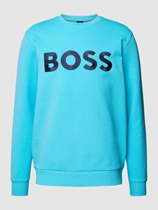 BOSS Green Sweatshirt met labelstitching, model 'Salbo'