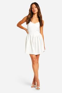 Boohoo Tall Bengaline Corset Mini Dress, White