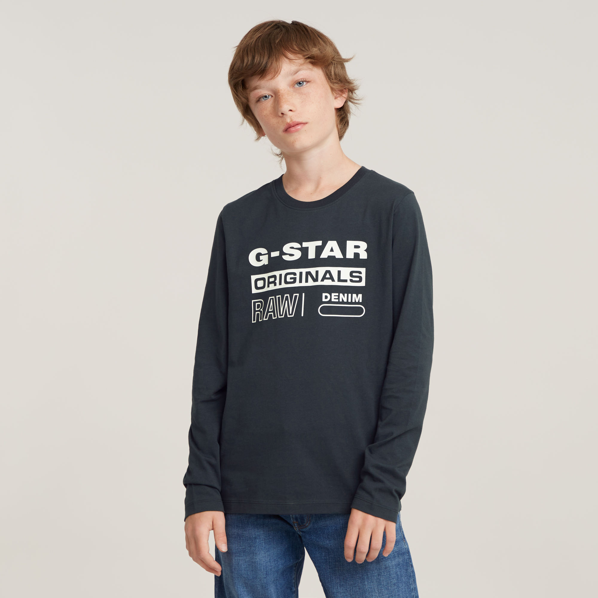 G-Star RAW Kids T-Shirt Regular - Donkerblauw - Heren