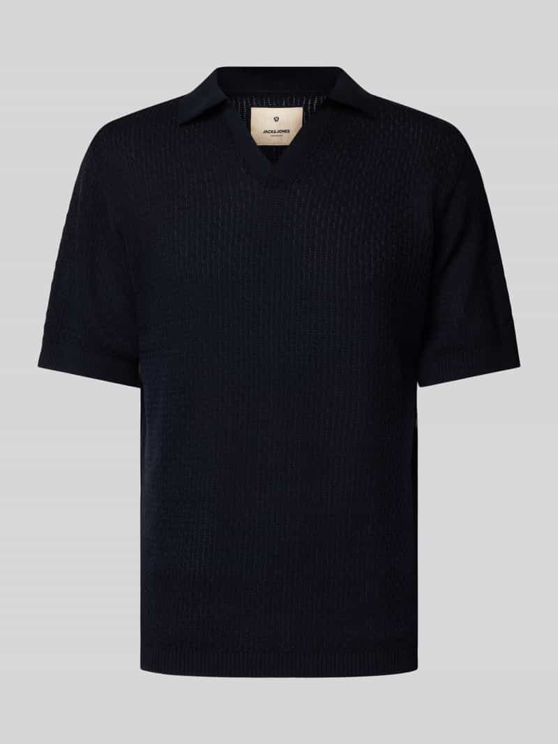 Jack & Jones Premium Poloshirt met ajourpatroon, model 'PAULIN'