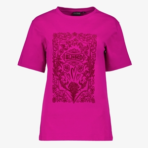 TwoDay dames T-shirt met print fuchsia roze