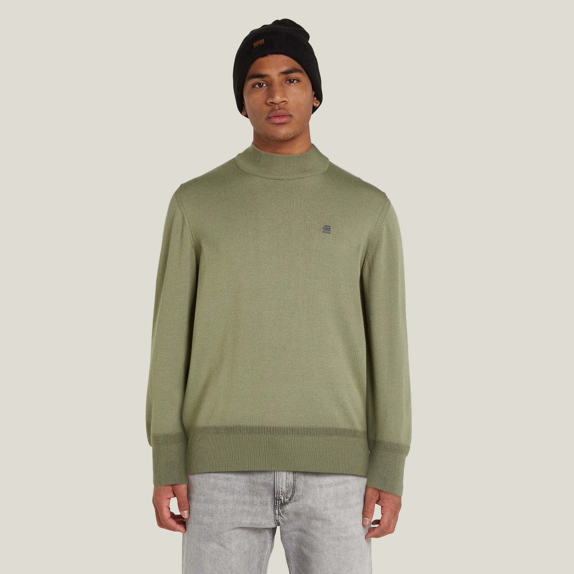G-Star RAW Core Mock Knitted Sweater - Groen - Heren