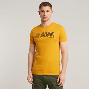 G-Star RAW 3D RAW. Logo Slim T-Shirt - Geel - Heren