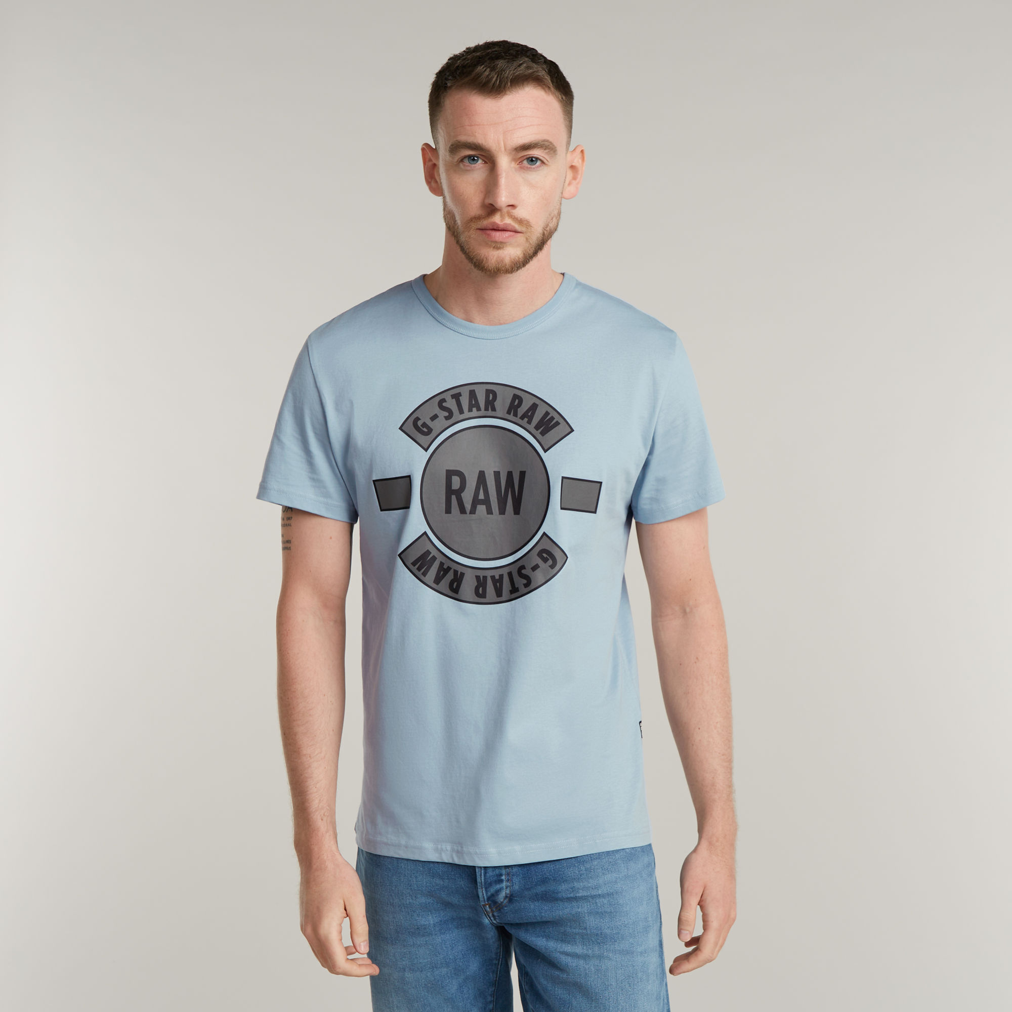 G-Star RAW Badge Artwork T-Shirt - Lichtblauw - Heren