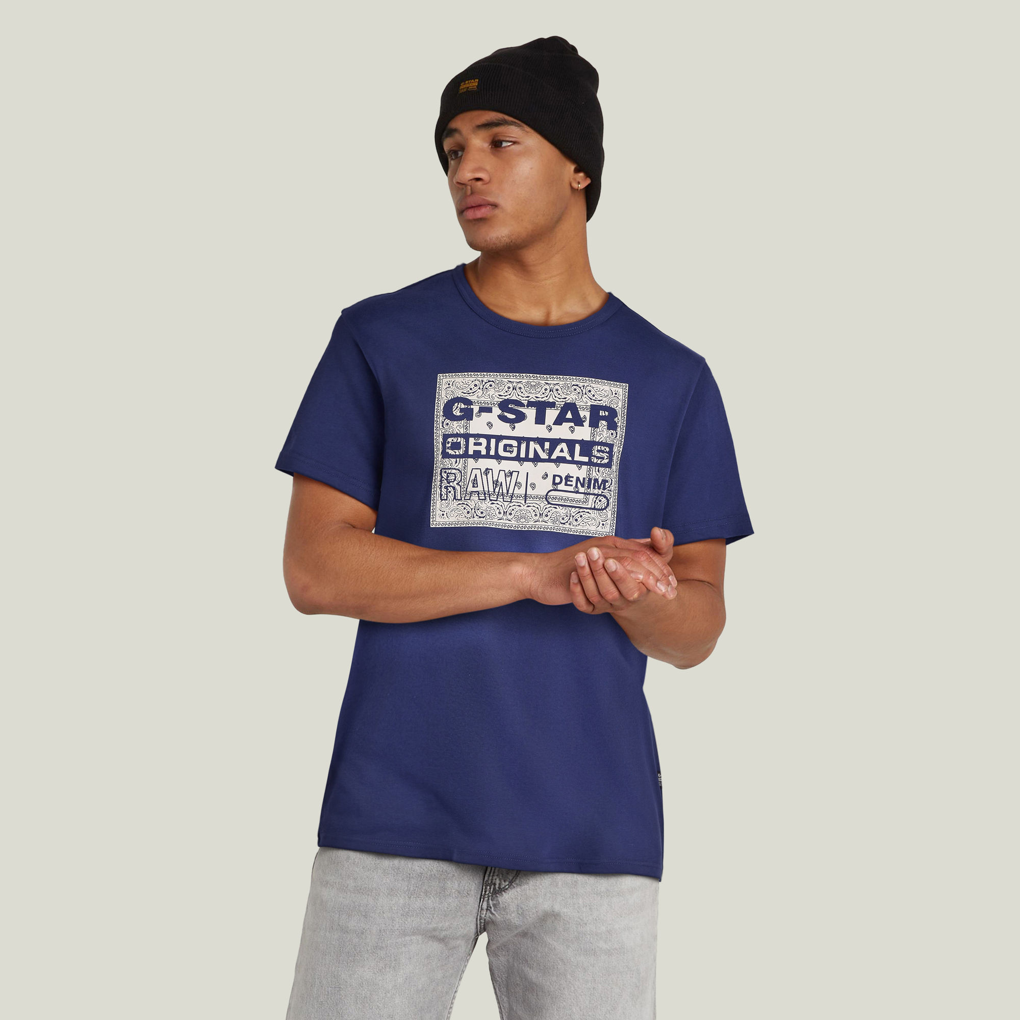 G-Star RAW Bandana T-Shirt - Midden blauw - Heren