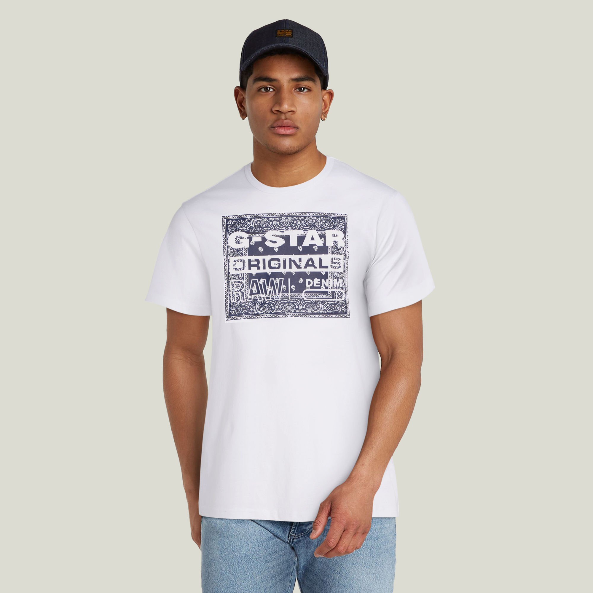 G-Star RAW Bandana T-Shirt - Wit - Heren