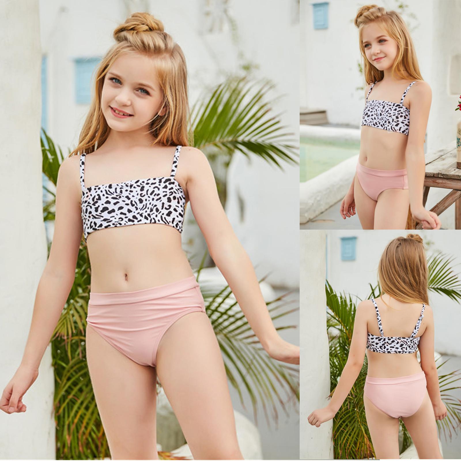 Winnerer Sun Girls Printed Swimsuit Set Children's Split Swimsuit