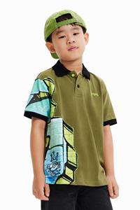 Desigual Poloshirt met korte mouwen en graffiti - GREEN