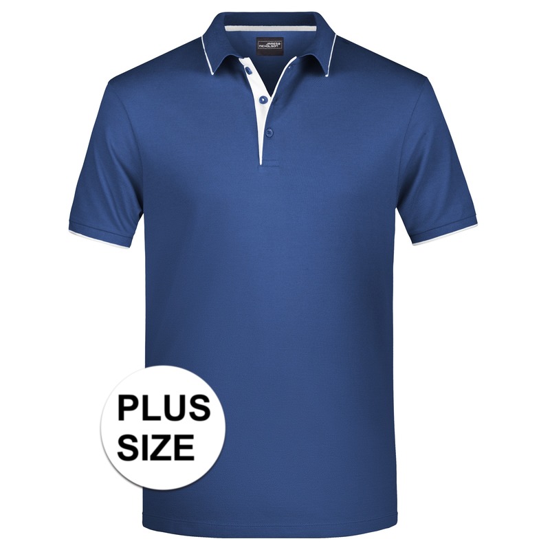 James & Nicholson Grote maten polo shirt Golf Pro premium navy/wit voor heren