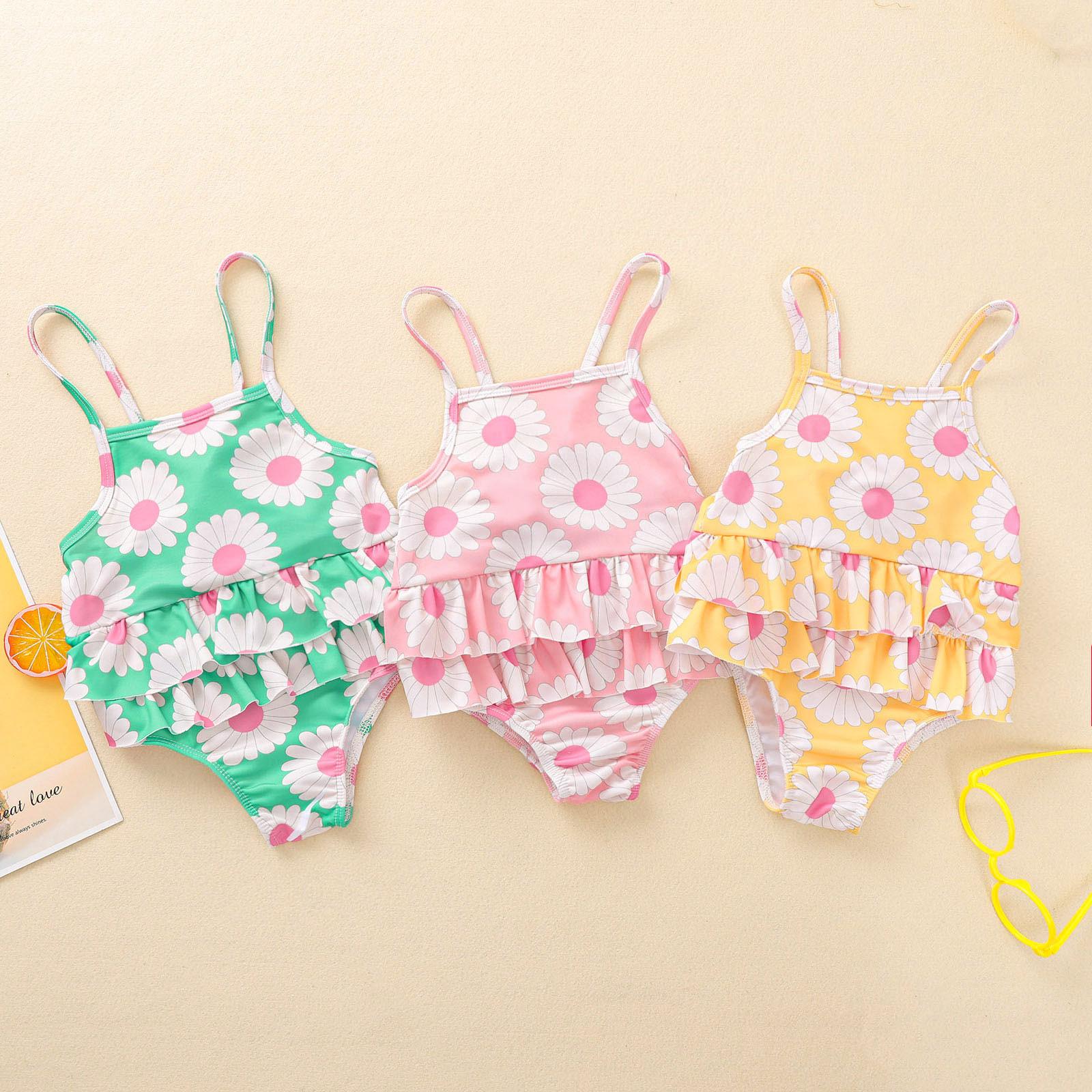 Winnerer Sun Toddler Baby Kids Girls Floral Print One-Piece Swimsuit Bathing Beach Swimwear