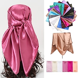 Light in the box 1 stks 9090 cm effen kleuren halsdoek hijab sjaal voor vrouwen zijde satijn hoofdband haar sjaals vrouwelijke vierkante sjaals hoofd sjaals voor dames