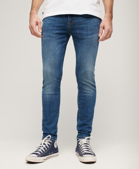 Superdry Mannen Vintage Skinny Jeans Blauw