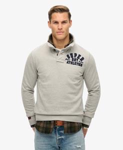 Superdry Mannen Vintage Athletic Sweatshirt met Kraagloze Hals Lichtgrijs