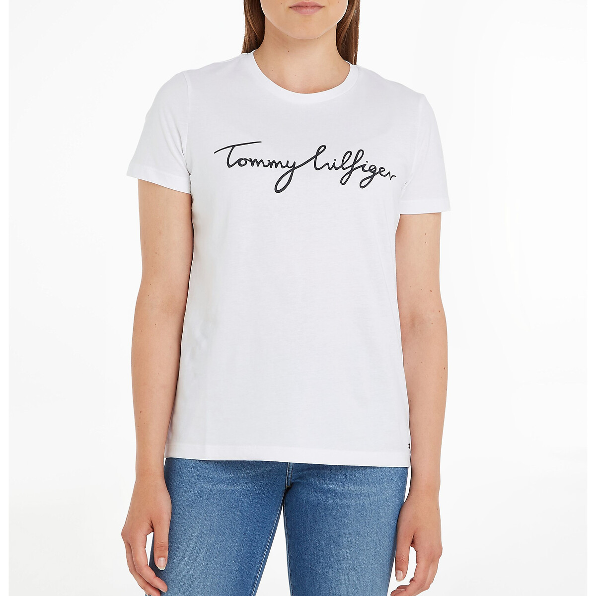 Tommy hilfiger T-shirt in bio katoen met ronde hals en korte mouwen
