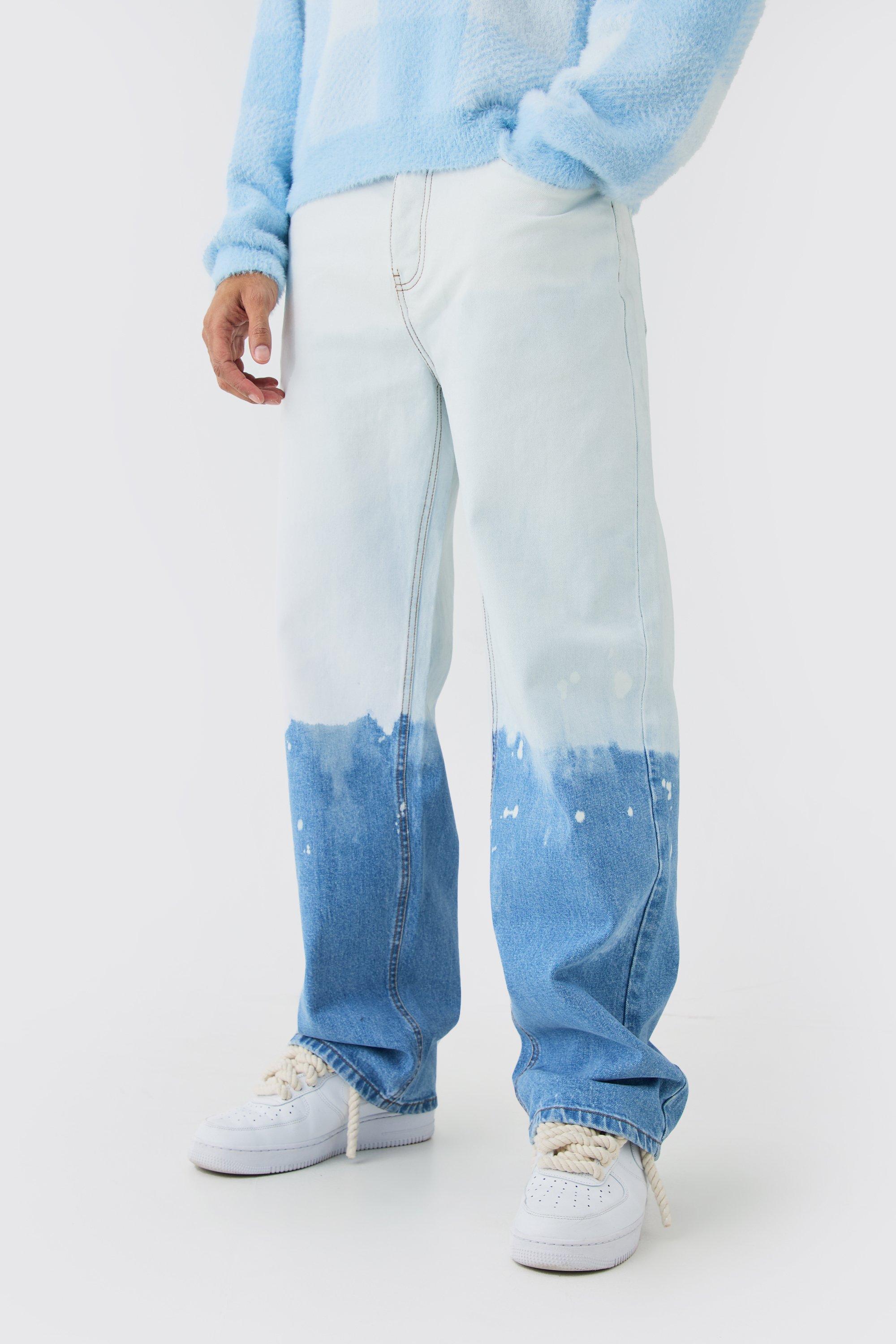 Boohoo Onbewerkte Gebleekte Baggy Lichtblauwe Jeans, Light Blue