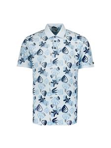 No Excess Polo pique allover printed garment dyed stretch dessin