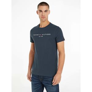 Tommy hilfiger T-shirt met korte mouwen, ronde hals, geborduurd logo