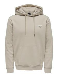 Only & Sons Onsbrett reg logo swt hoodie beige