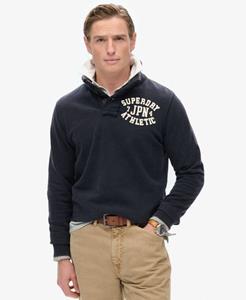 Superdry Mannen Vintage Athletic Sweatshirt met Kraagloze Hals Blauw