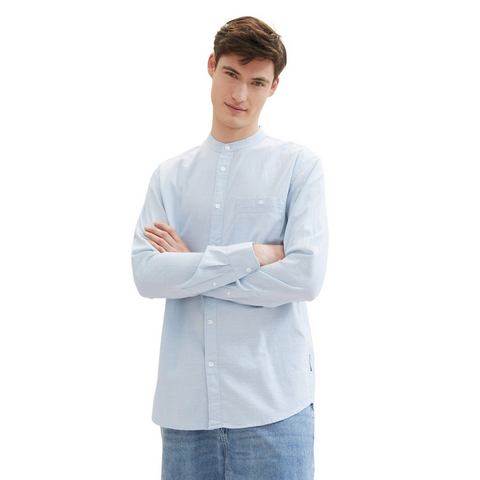 Tom Tailor Denim Overhemd met lange mouwen met staande kraag en knoopsluiting