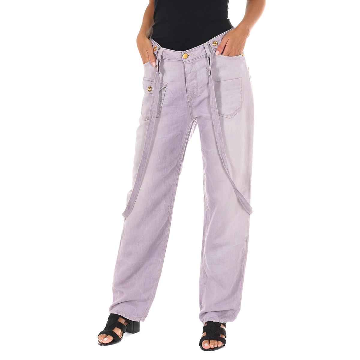 MET Pantalon Tejano Largo con bajos con corte recto 10DTU0010-G036 mujer