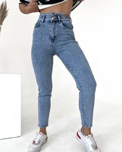 Issa Plus blauwe noodlijdende jeans met hoge taille