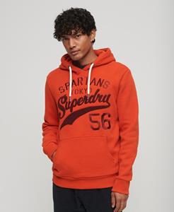 Superdry Mannen Athletic Hoodie met Geschreven Opdruk Oranje