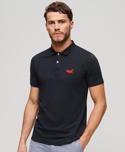 Superdry Mannen Essential Neon Poloshirt van Jersey met Logo Blauw