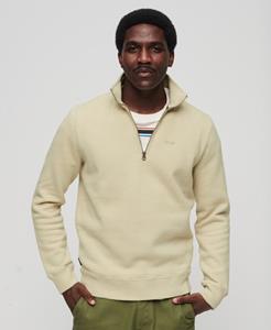 Superdry Mannen Essential Sweatshirt met Halve Rits Beige