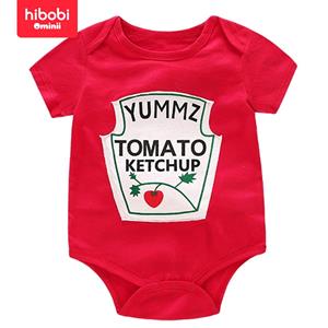 Hibobi Summer Ins Boys And Girls Baby Cartoon Fruit Letter Print Round Neck Short Sleeve Triangle Ha