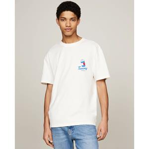 TOMMY JEANS Recht T-shirt met logo voor- en achteraan