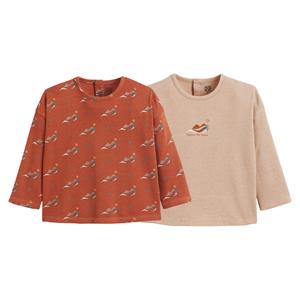 LA REDOUTE COLLECTIONS Set van 2 bedrukte T-shirts met lange mouwen