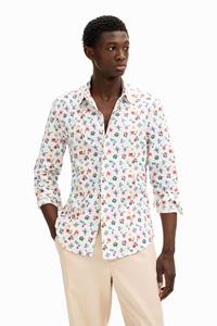 Desigual Langarmhemd met bloemenprint - WHITE