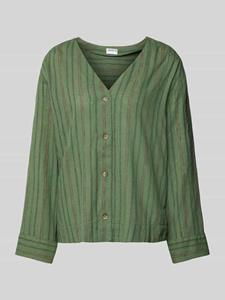 Jake*s Casual Linnen blouse met V-hals