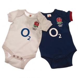 England RFU Engeland RFU Baby 2023-2024 bodysuit (Pak van 2)