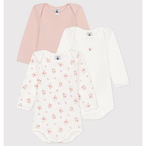 PETIT BATEAU Set van 3 rompers met lange mouwen