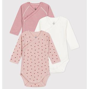 PETIT BATEAU Set van 3 rompers met lange mouwen