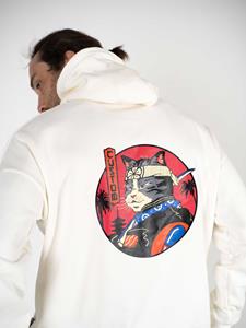 Custom Wear Худи оверсайз  без начеса Japan Cat белый