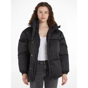 TOMMY JEANS Gewatteerde jas TJW OVR SATIN PUFFER met -merklabel